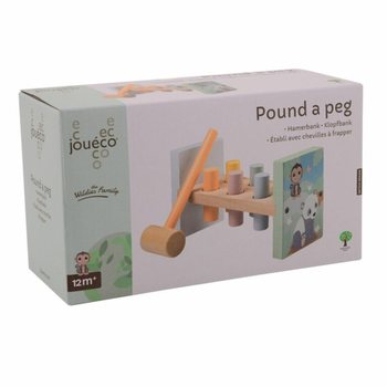 JOUECO - Mainan Palu Kayu Hewan Liar - Untuk anak mulai 12 bulan (1 pc)
