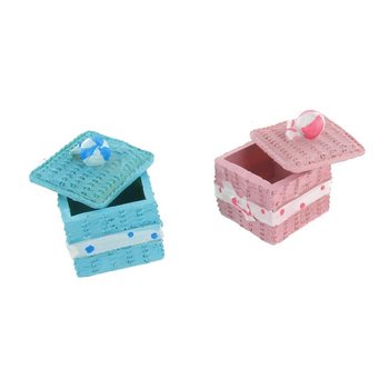 Kotak Penyimpanan Dekoratif - Merah Muda/Biru (Isi 2 Pcs)