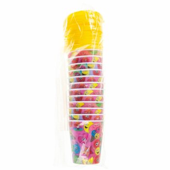 Gelas Minum / Gelas Es dengan Sedotan &ndash; Smiley, 250 ml (12 pcs)