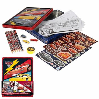 Set Kerajinan & Menggambar 3D DISNEY CARS dalam Kotak Kaleng (12 pcs)