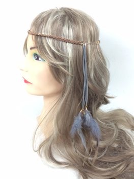 Bando Kepang dengan Bulu Abu-abu/Cokelat (1 pcs)
