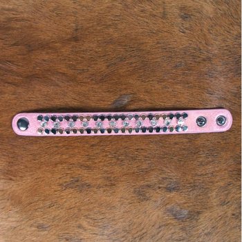 Gelang Ibiza Pink dengan Stud dan Manik-Manik (1 pcs)