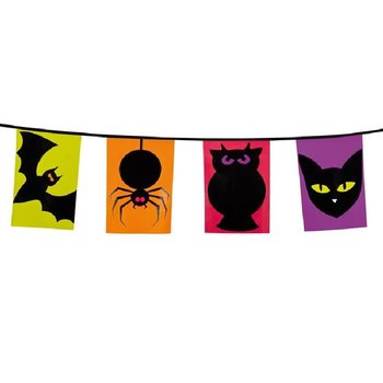 BENDERA RANTAI HEWAN HITAM - 6 METER (3 pcs)