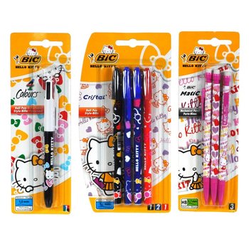 CAMPURAN PULPEN BIC HELLO KITTY DI KARTU (12 pcs)