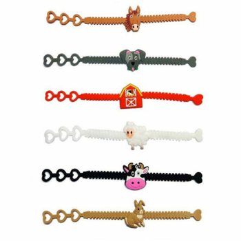 Gelang Silikon Anak Motif Hewan Ternak (12 Pcs)