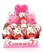 BONEKA BERUANG I LOVE YOU DALAM DISPLAY (12 pcs)