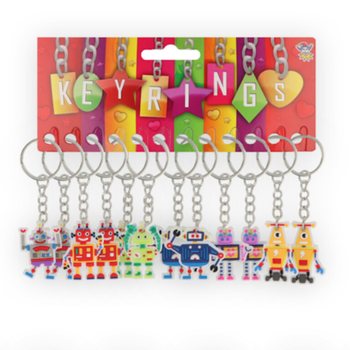 GANTUNGAN KUNCI ROBOT PADA KARTU (12 pcs)