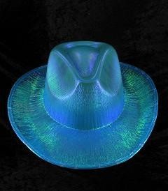 TOPI COWBOY GLITTER - BIRU (6 pcs)