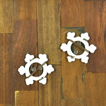 2 Pcs Gantungan Snowflake Kayu (12 set)