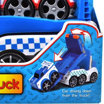 Mainan Truk Trailer dengan Efek Cahaya & Suara (6 pcs)