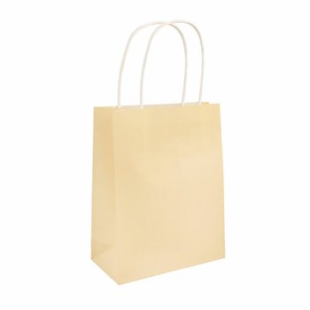 Kantong Kertas dengan Gagang - 14x21x7cm - Warna: Gading (24 pcs)