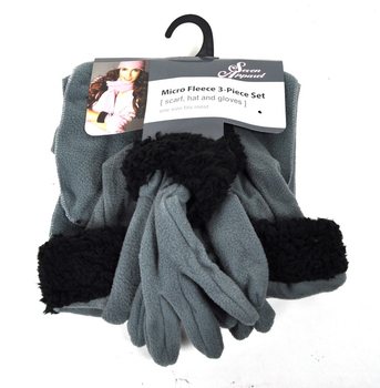 Set Micro Fleece 3 Bagian Abu-abu