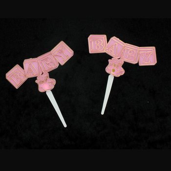 Tusukan Cupcake Kelahiran - Baby Pink (12 pcs)