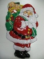 PAPAN DEKORASI BESAR - SANTA CLAUS DENGAN KANTONG HADIAH (2 pcs)