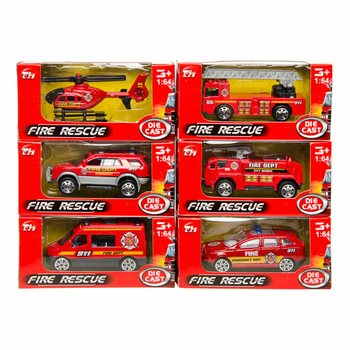MIX KENDARAAN PEMADAM KEBAKARAN LOGAM DALAM DISPLAY (36 pcs)
