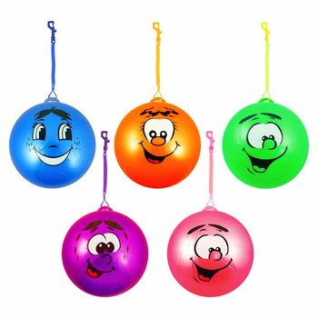 Bola Bungee Smiley Face dengan Tali Elastis Ø 23 Cm (24 pcs)