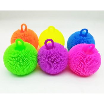 BOLA PUFFER WARNA CERAH - 8CM - DALAM DISPLAY (12 pcs)