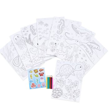 SET MEWARNAI BESAR - MODEL: SEA LIFE - Dim 22x30x1 CM (12 pcs)