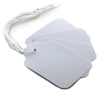 Label Perhiasan Putih dengan Tali Elastis - Uk. 1.5x2.4 cm (100 pcs)