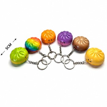Gantungan Kunci Squishy Dumpling - Campur Warna - Isi Display (24 pcs)