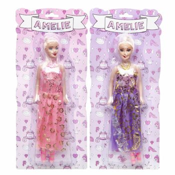 Boneka Amelie Terpasang di Kartu - Campur Warna (12 pcs)