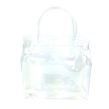 Tas Kemasan Transparan Mewah Alas Kotak dengan Gagang Kokoh 18.5x18cm (25 pcs)