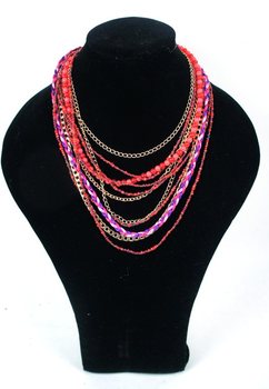Kalung Gaya Ibiza Merah/Ungu (1 pcs)