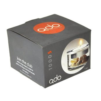 QDO - Tempat Lilin Mewah Stainless Steel & Kaca (1 pc)