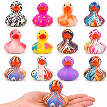 BEBEK KARET WARNA-WARNI CAMPUR - UK: 5.6x5x5.7 Cm (12 Pcs)