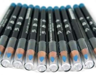 Pensil Eyeliner & Lip Liner Biru Muda (12 pcs)