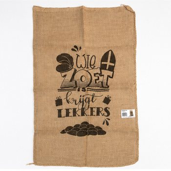 KARUNG GONI SINTERKLAAS BESAR - DENGAN TEKS: WIE ZOET IS KRIJGT LEKKERS - Sekitar 60 x 100 Cm (1 Pcs)