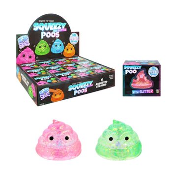 SQUEEZE POOP - ISI SUGAR GEL GLITTER - WARNA CAMPUR - DALAM DISPLAY (12 pcs)