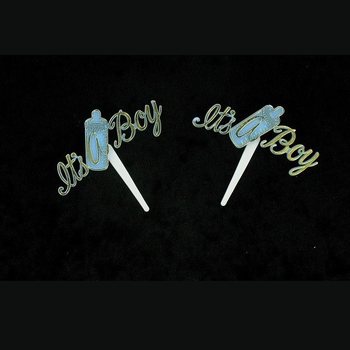 Tusukan Cupcake Bayi Lahir - It's a Boy (12 pcs)