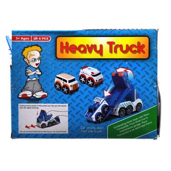Mainan Truk Trailer dengan Efek Cahaya & Suara (6 pcs)
