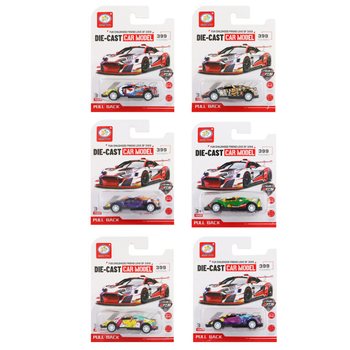 Mainan Mobil Pull Back Graffiti dengan Kartu (12 pcs)