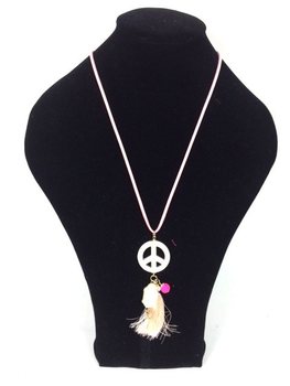Kalung Gaya Ibiza Salmon Peace Buddha (1 pc)
