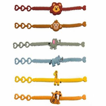 Gelang Silikon Anak Hewan Hutan (12 pcs)