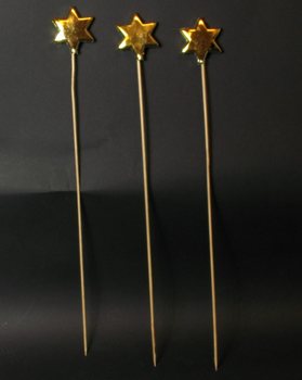 BINTANG NATAL DENGAN TANGKAI - EMAS (6 pcs)