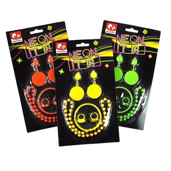 Set Perhiasan NEON dalam Kemasan Kartu (12 pcs)