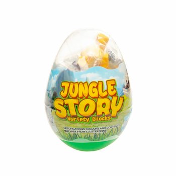 MAINAN BALOK BRICK DALAM TELUR - MIX HEWAN JUNGLE (12 pcs)