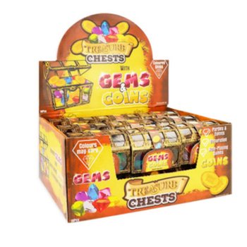 KOTAK HARTA KARUN DENGAN PERMATA & KOIN - DALAM DISPLAY (18 pcs)