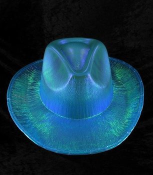TOPI COWBOY GLITTER - BIRU (6 pcs)