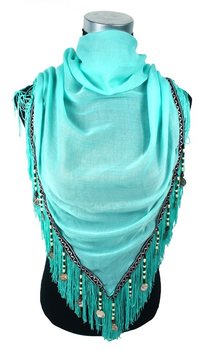 Syal Mewah Rumbai Turquoise (1 pc)