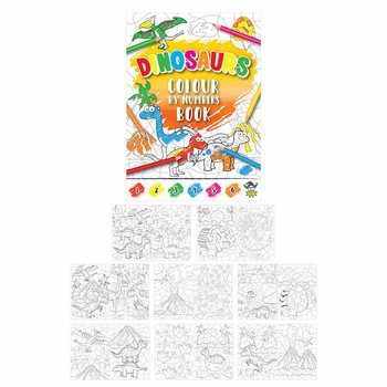 Buku Mewarnai Berdasarkan Angka - Dinosaurus (48 pcs)