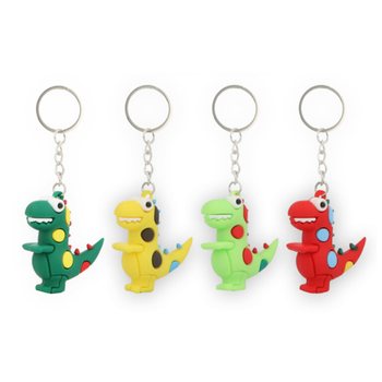 Gantungan Kunci Dinosaurus 3D - Campur Warna (12 pcs)