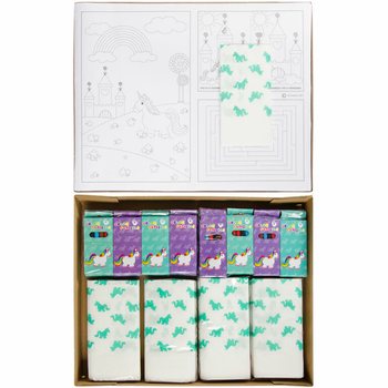 KOTAK HOREKA LENGKAP UNICORN - 48x Set Pensil Warna + 100x Kertas Mewarnai + 100x Serbet (248 pcs)