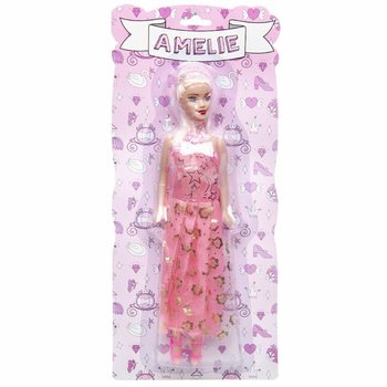 Boneka Amelie Terpasang di Kartu - Campur Warna (12 pcs)