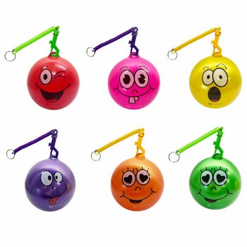 BOLA SMILEY DENGAN TALI / BOLA BUNGEE &Oslash;23 cm (10 pcs)