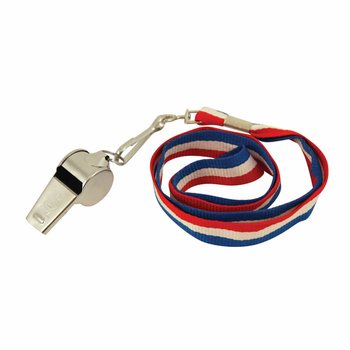 PELUIT LOGAM DENGAN TALI MERAH / PUTIH / BIRU (12 pcs)