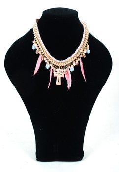 Kalung Gaya Ibiza Mewah Merah Muda (1 pcs)